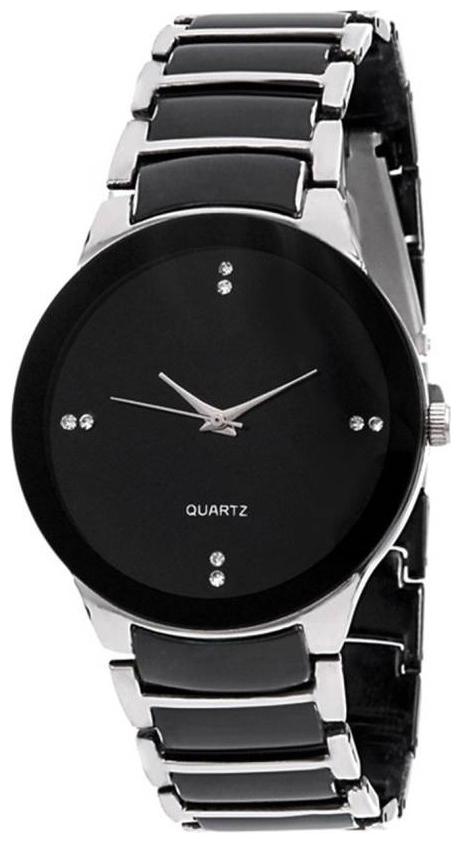 

New Attractive Black Dial Silver Chain Belt watch For Men s
