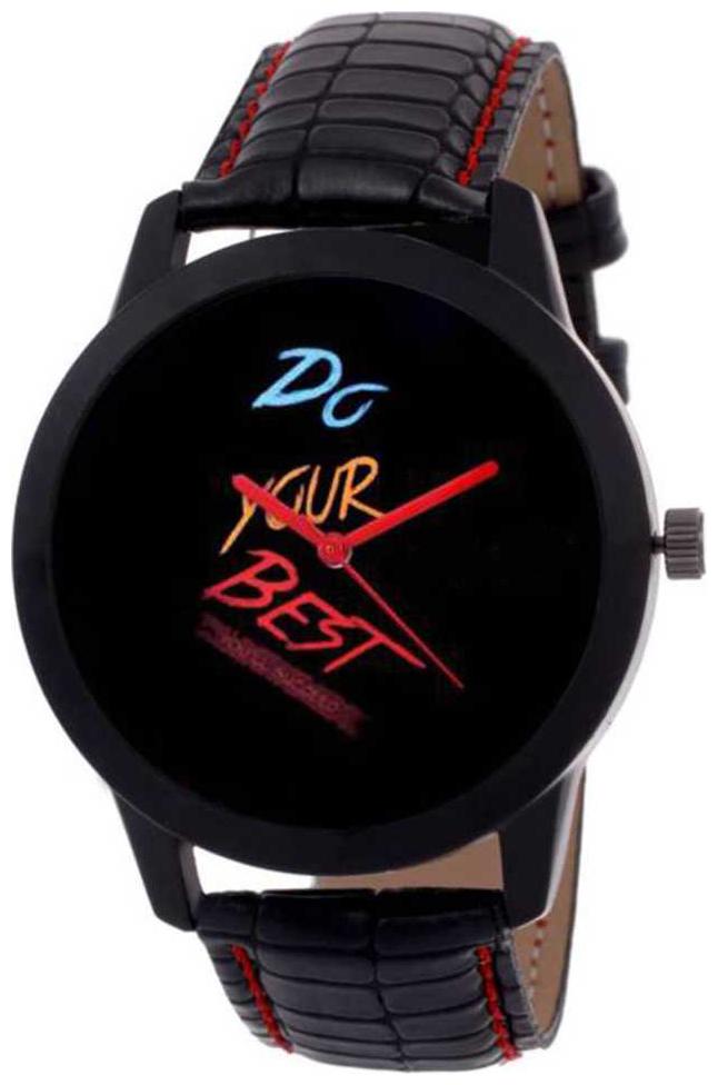

New Design Do Your Best Black Synthetic Leather Watch For Boys And Girls