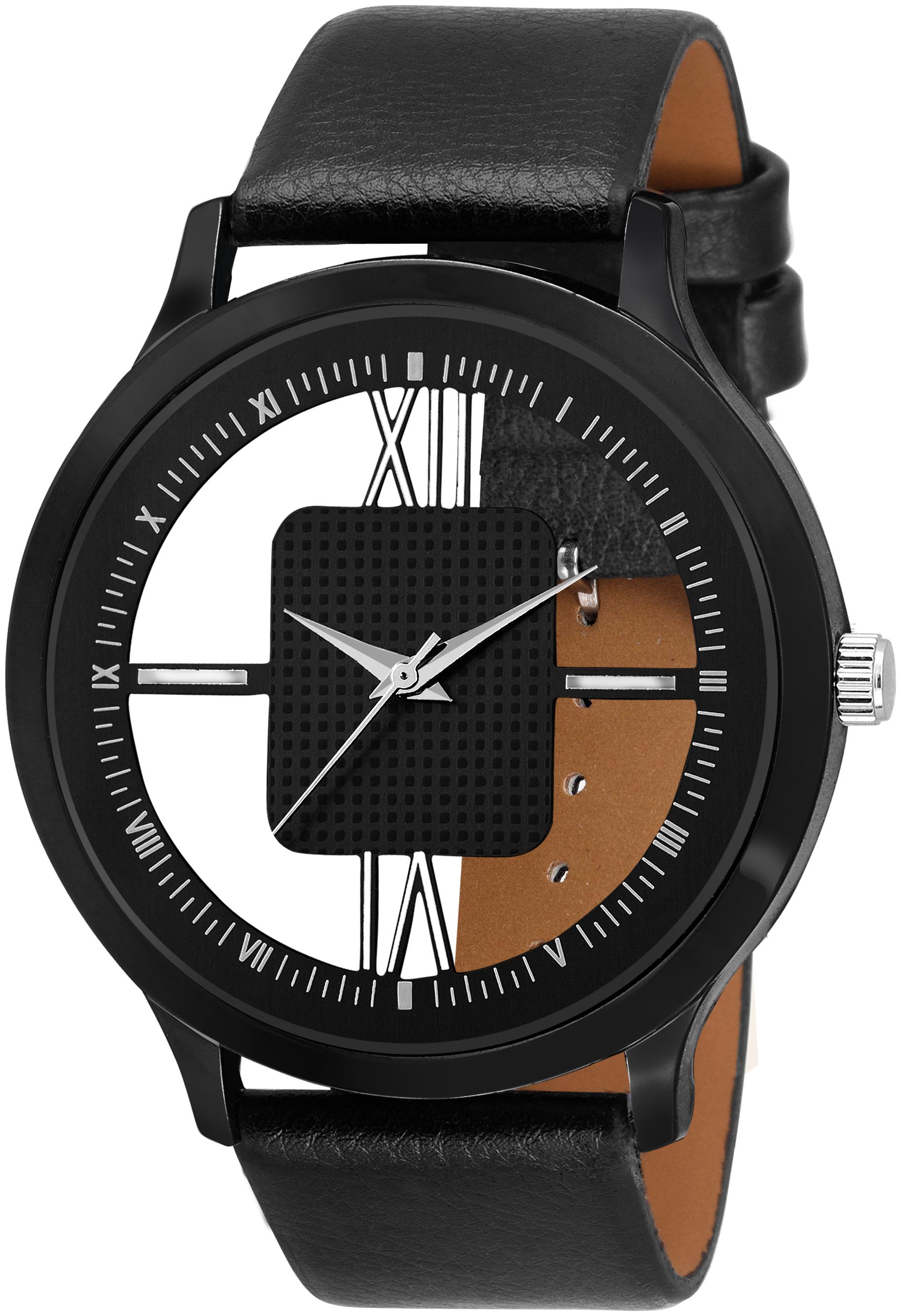 

NiyatiFab Black Round Open Dial Black color strap New Fashion Men watch Watch - For Boys