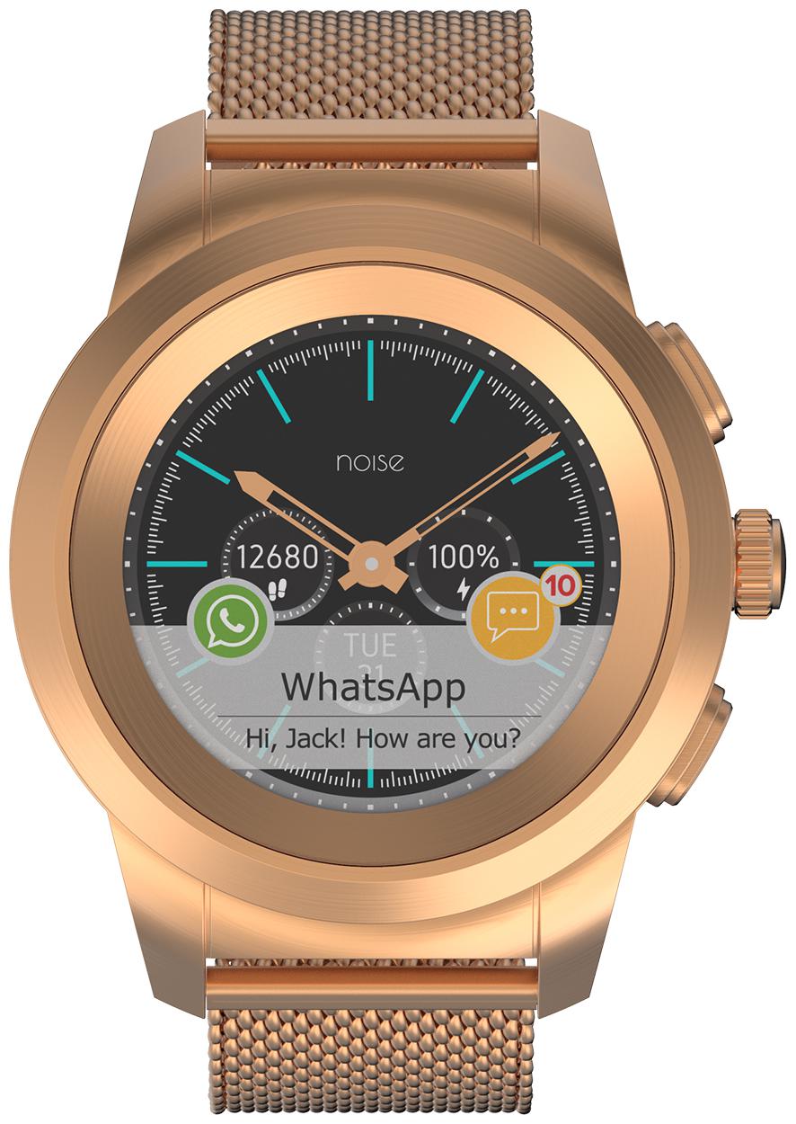 

Noise NoiseFit Fusion Hybrid Smart Watch with Milanese Strap (Rose Gold)