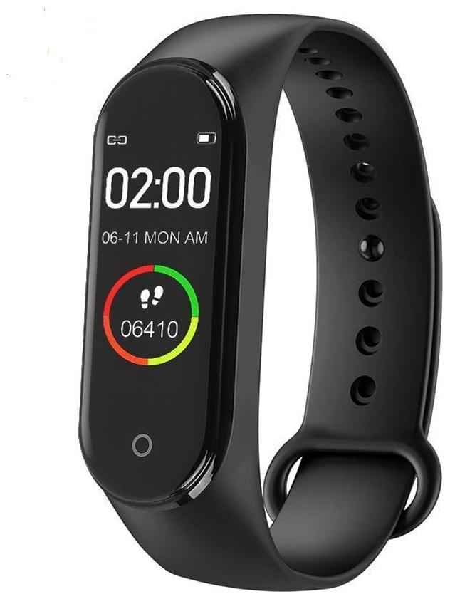 

PUNIX M4 Fitness Tracker Smart Watch Dynamic Heart Rate Blood Pressure Blood Oxygen Monitor Waterproof Bracelet Bluetooth Wristband Pedometer (Black)