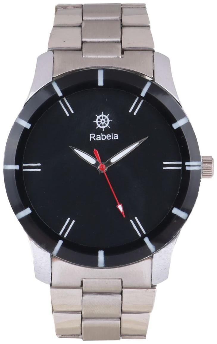 

Rabela Analog men s watch Black Dial and Silver chain watch