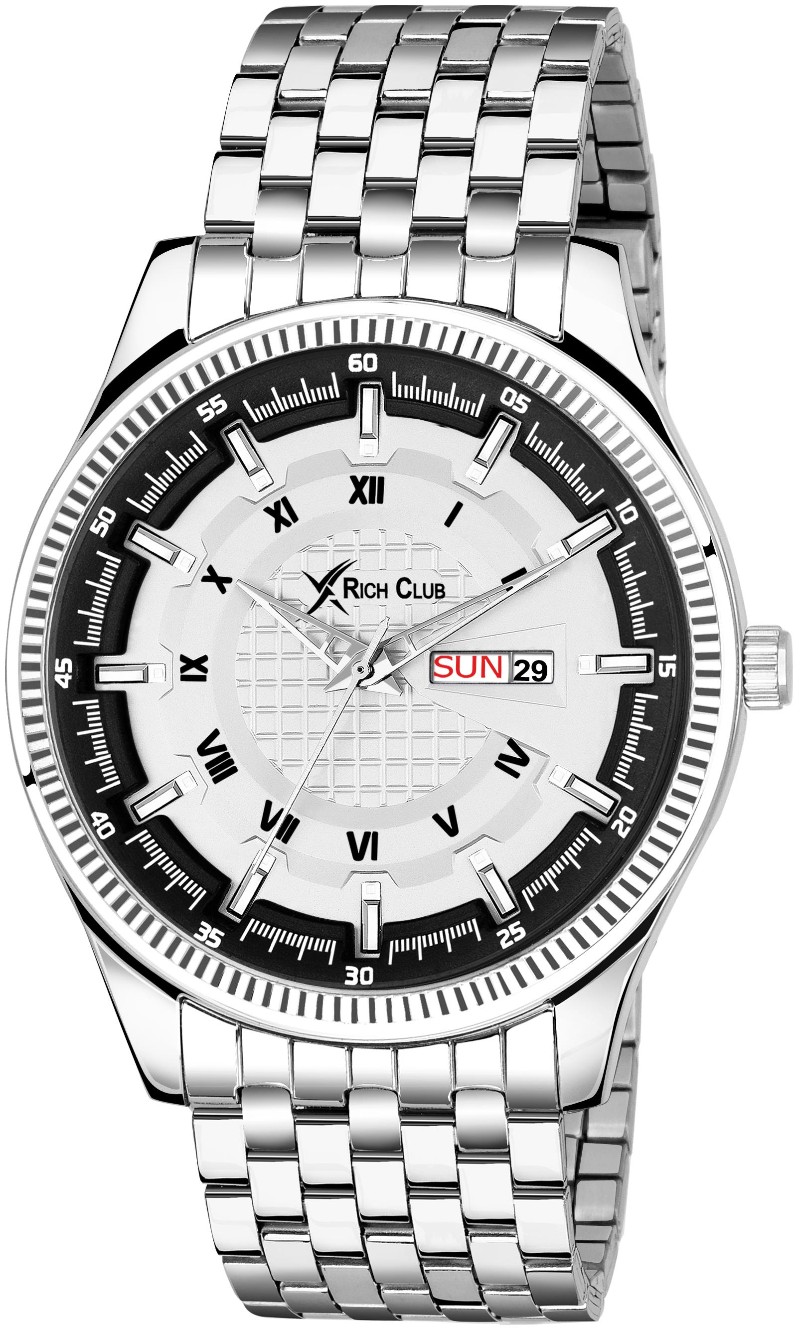 

Rich Club RC-5077 Exclusively Designed White Day and Date Men s and Boy s
