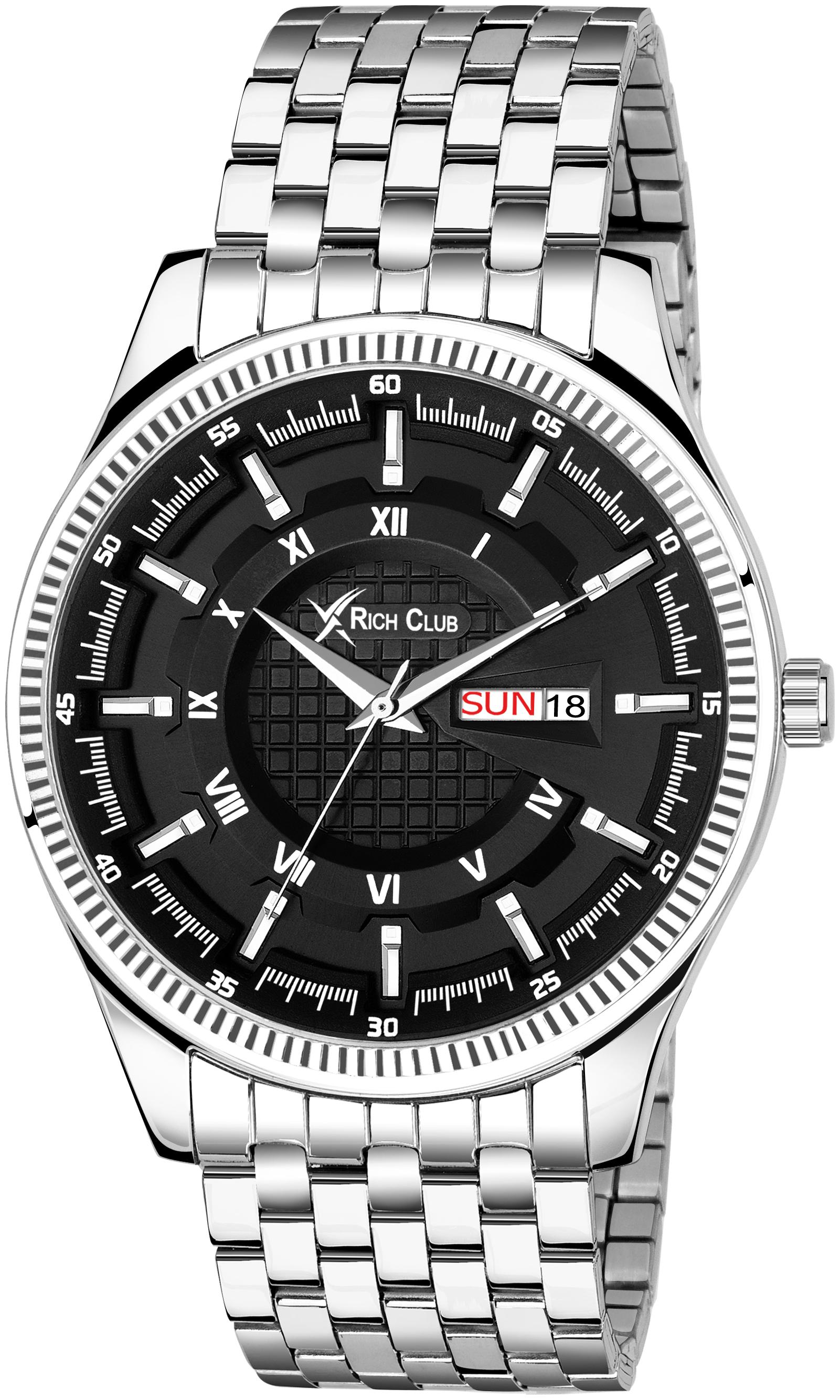 

Rich Club RC-5076 Splendid Black High Quality Watch with Day and Day Display for Men and Boys