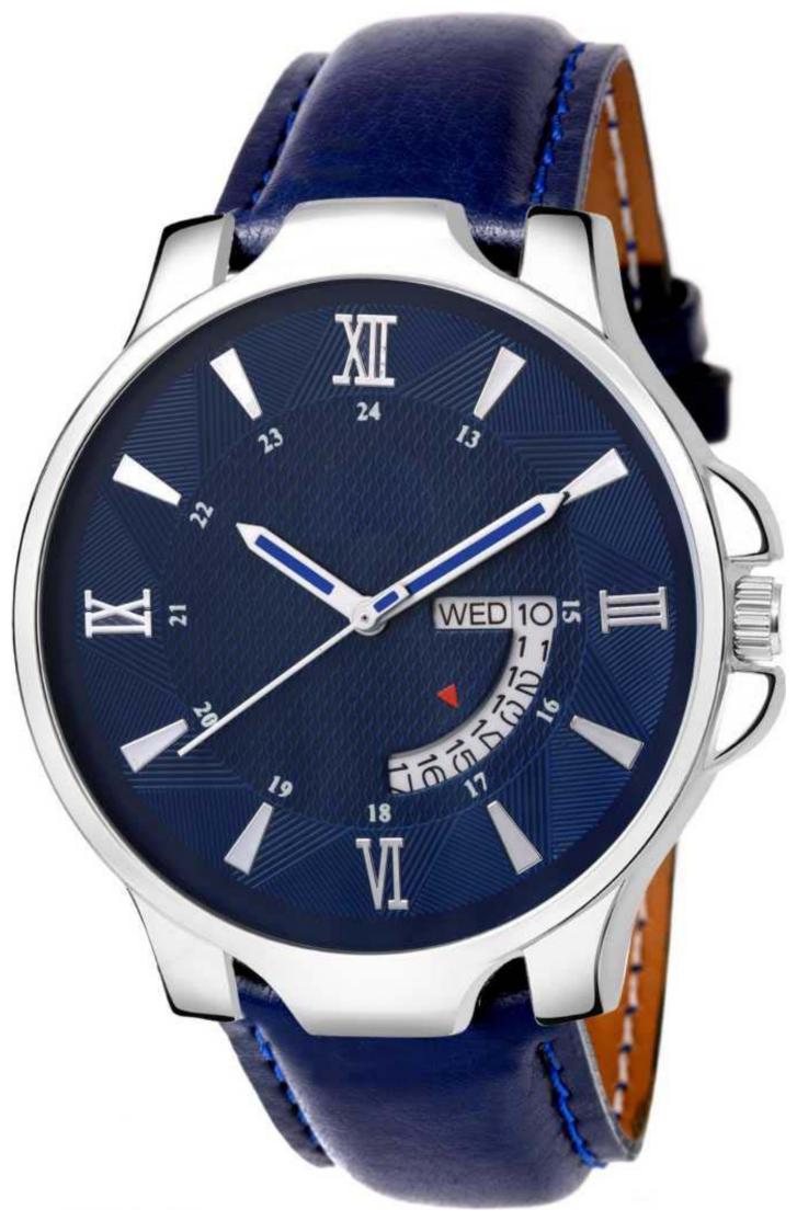 

RUSTET Analog Blue Dial Day and Date Men s Watch 2052-BL