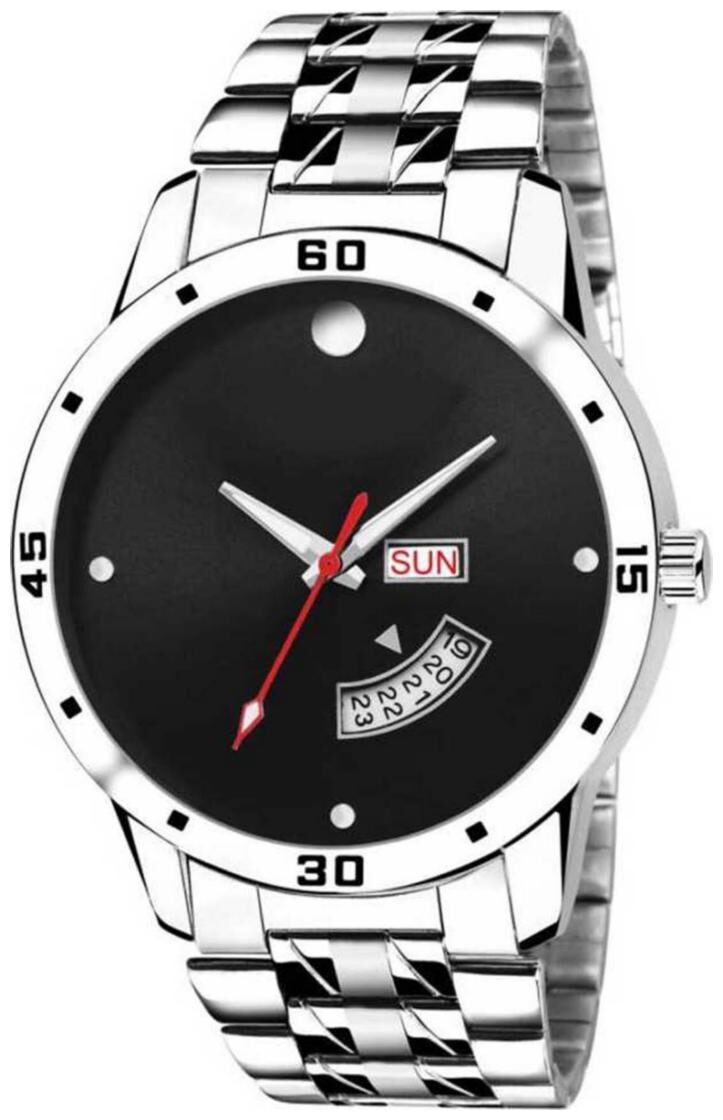 

RUSTET Analog Black Dial Day and Date Men s Watch 2024-BK