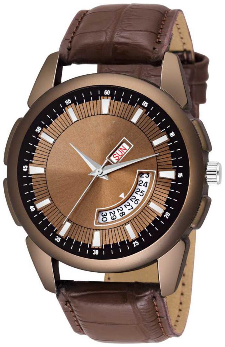 

RUSTET Analog Brown Dial Day and Date Men s Watch 2049