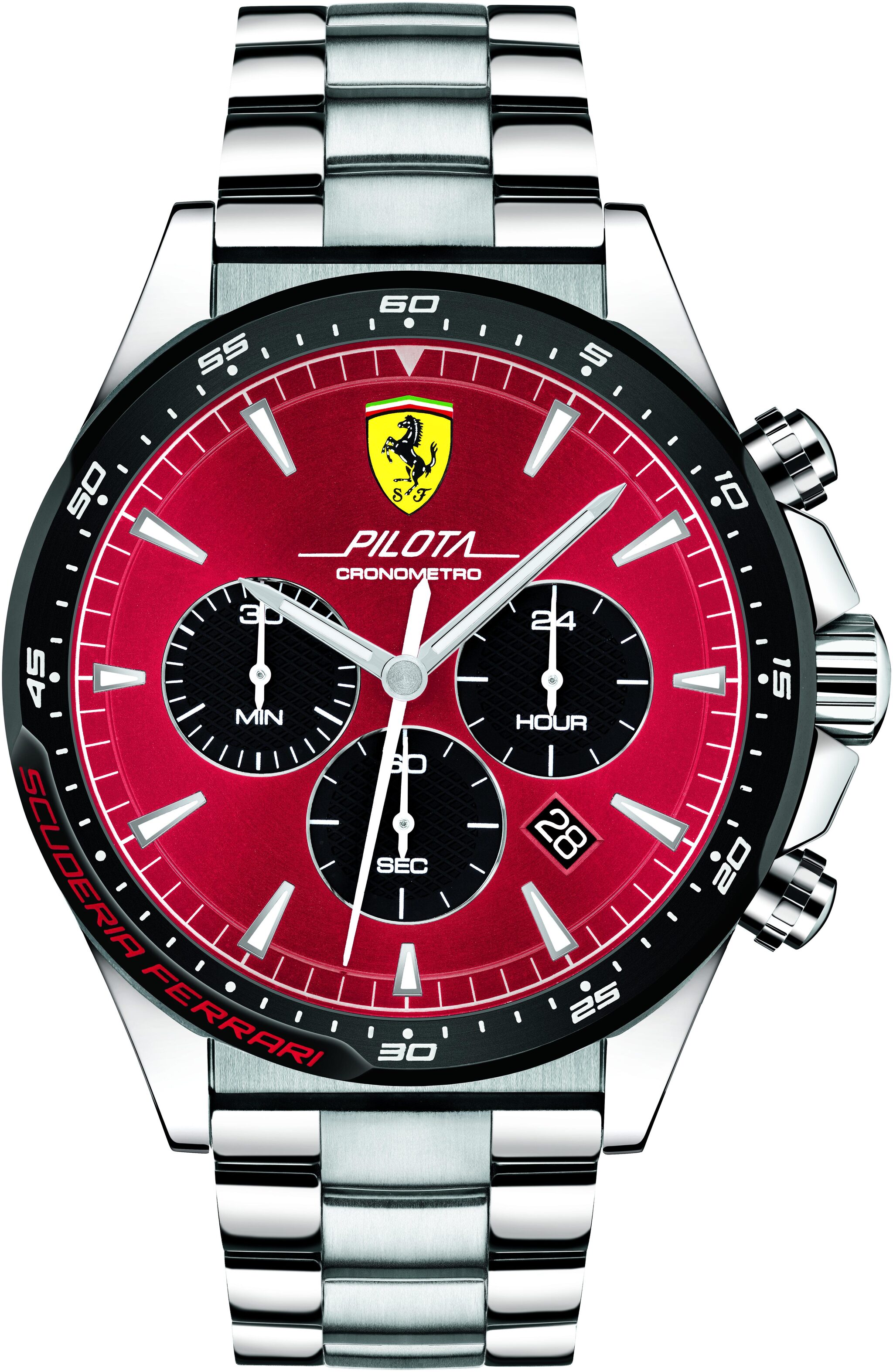 

Scuderia Ferrari Pilota Chronograph Red Colour Round Dial Men s Watch - 0830619