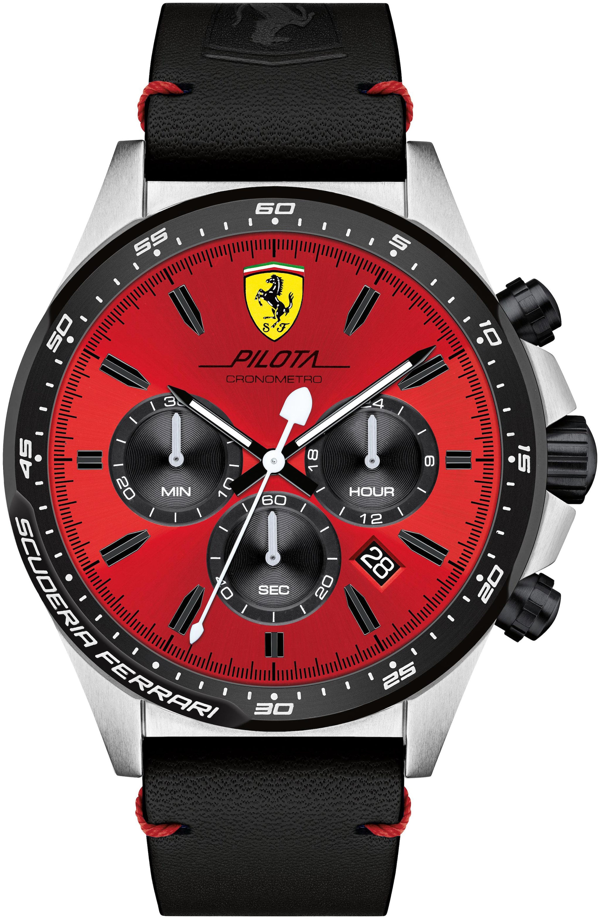 

Scuderia Ferrari Pilota Chronograph Red Colour Round Dial Men s Watch - 0830387