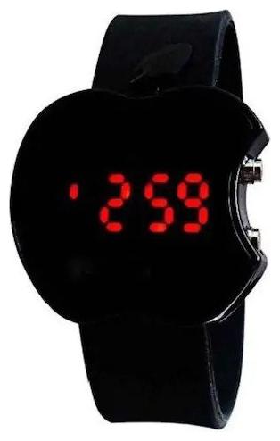 Signara Black Apple Digital Watch For Boys
