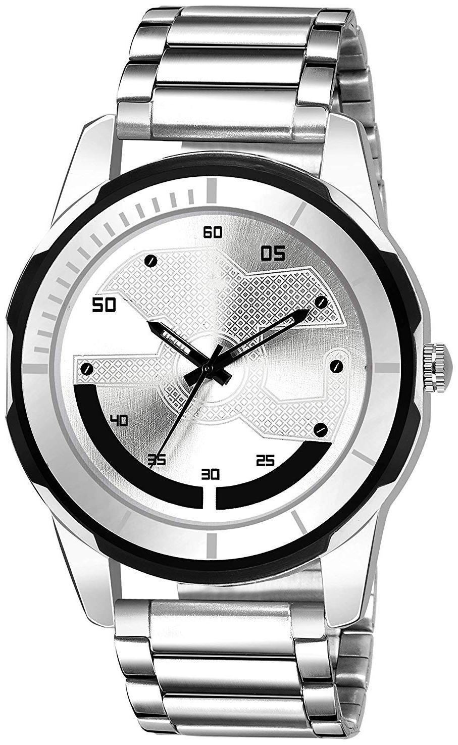 

SILVER BLACK ANALOGUE DIAL DESIGNER MOST STYLISH SELLING ROUND DIAL ARRIVAL DESIGNER MEN BOYS WRIST WATCH