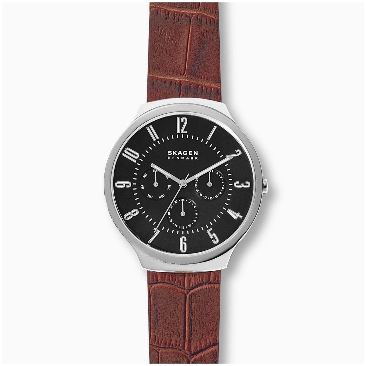 

Skagen Grenen Black Leather Multifunction Watch