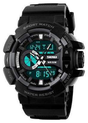 

Skmei Full Black Analog And Digital Mens Wrist Watch