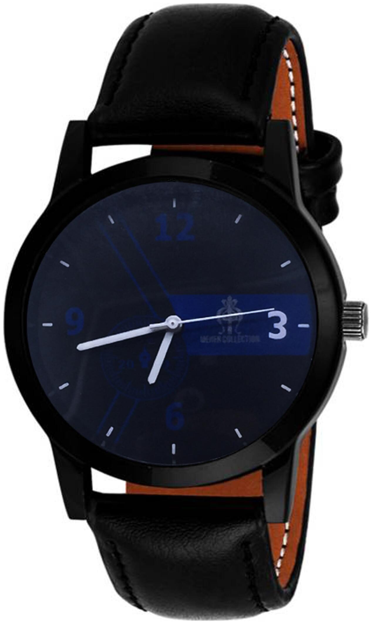 

Stylish Black strap and Blue dial watch