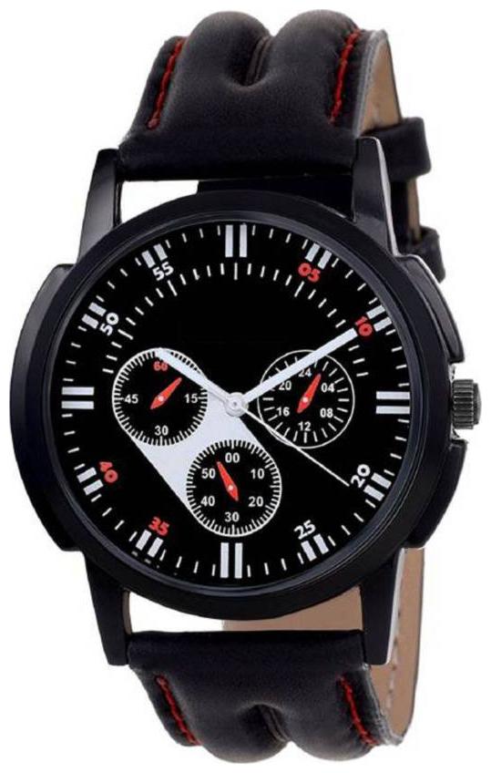 

Stylisht Designer Black Dial Black Leather Belt Watch