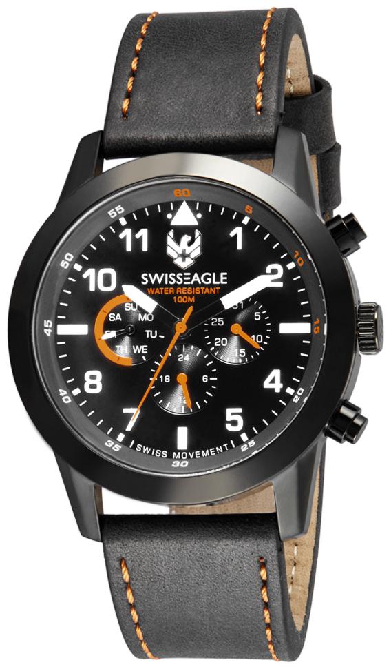 

Swiss Eagle Multifunctional Black Dial Men s Watch
