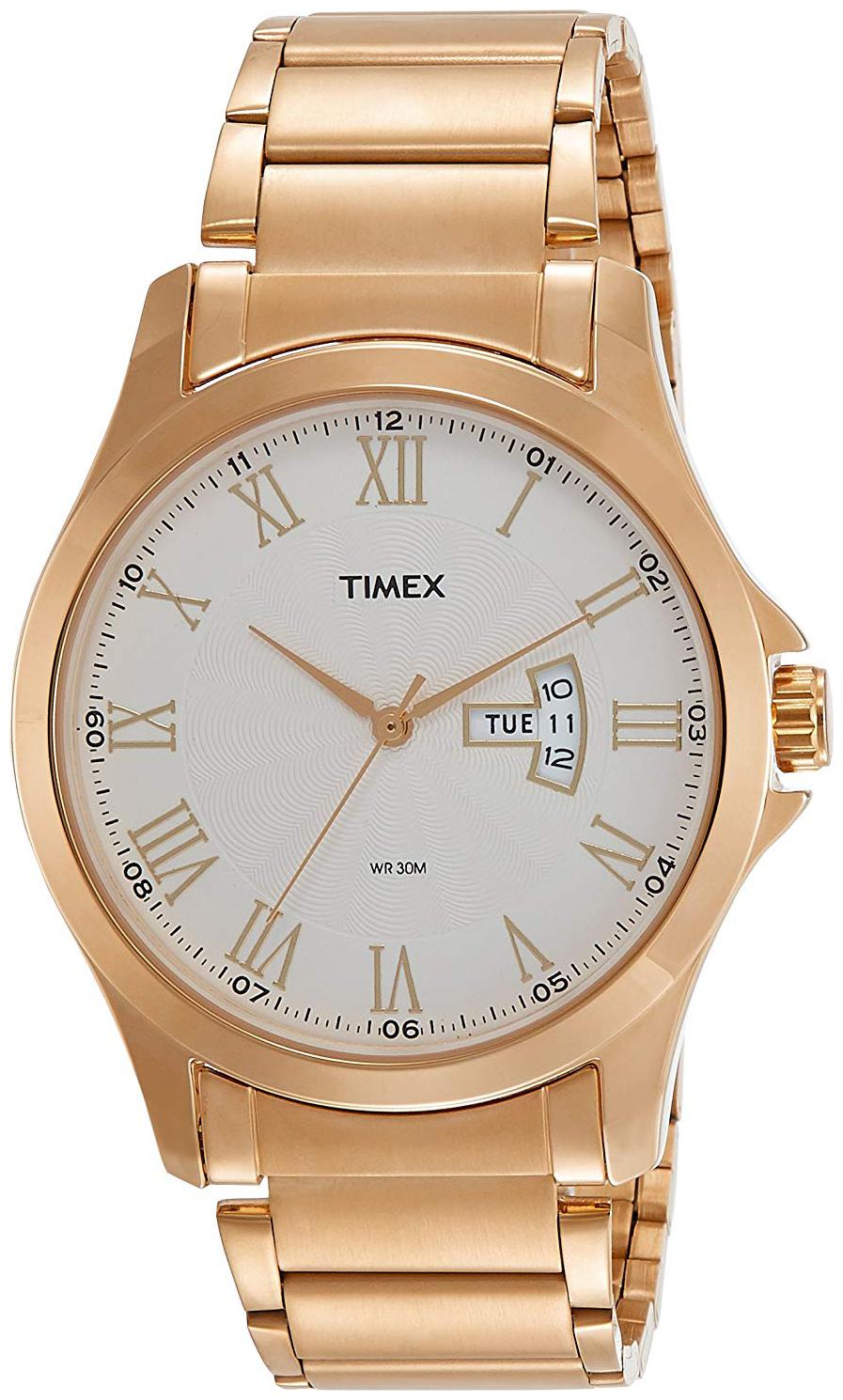 

Timex Men s Analogue Silver Dial Watch - TW000X110