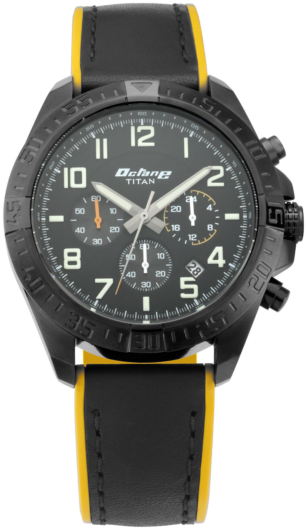 

Titan Octane Hyper Lume Watch with Black Dial Minute Ring