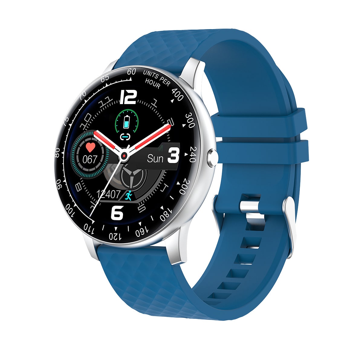 

Vikyuvi Vikfit Gear True Round Smart Watch with Full Touch Control (Blue)