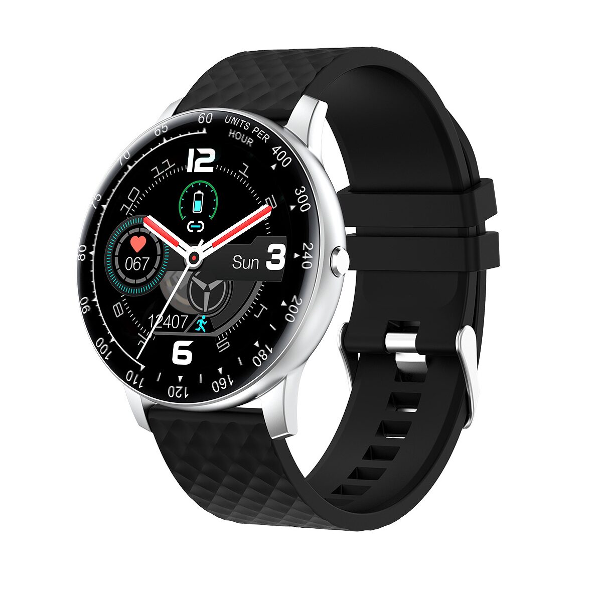 

Vikyuvi Vikfit Gear True Round Smart Watch with Full Touch Control (SilverBlack)
