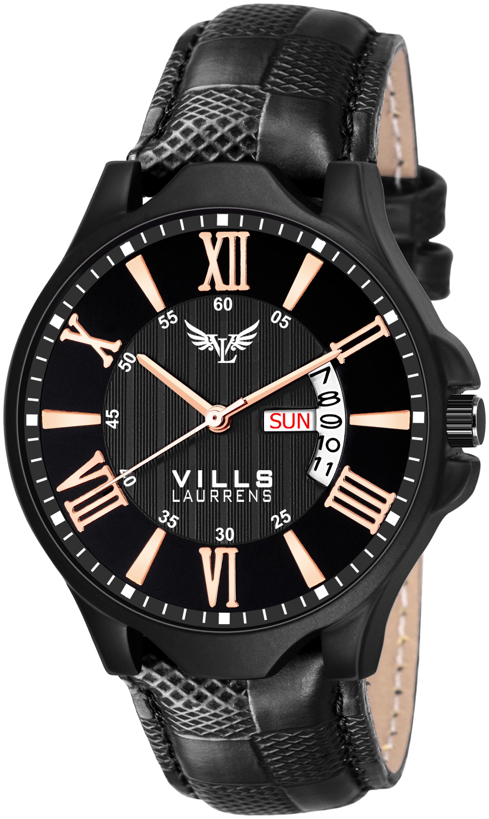 

Vills Laurrens VL-1192 Latest Black Day and Date Display Watch for Men and Boys