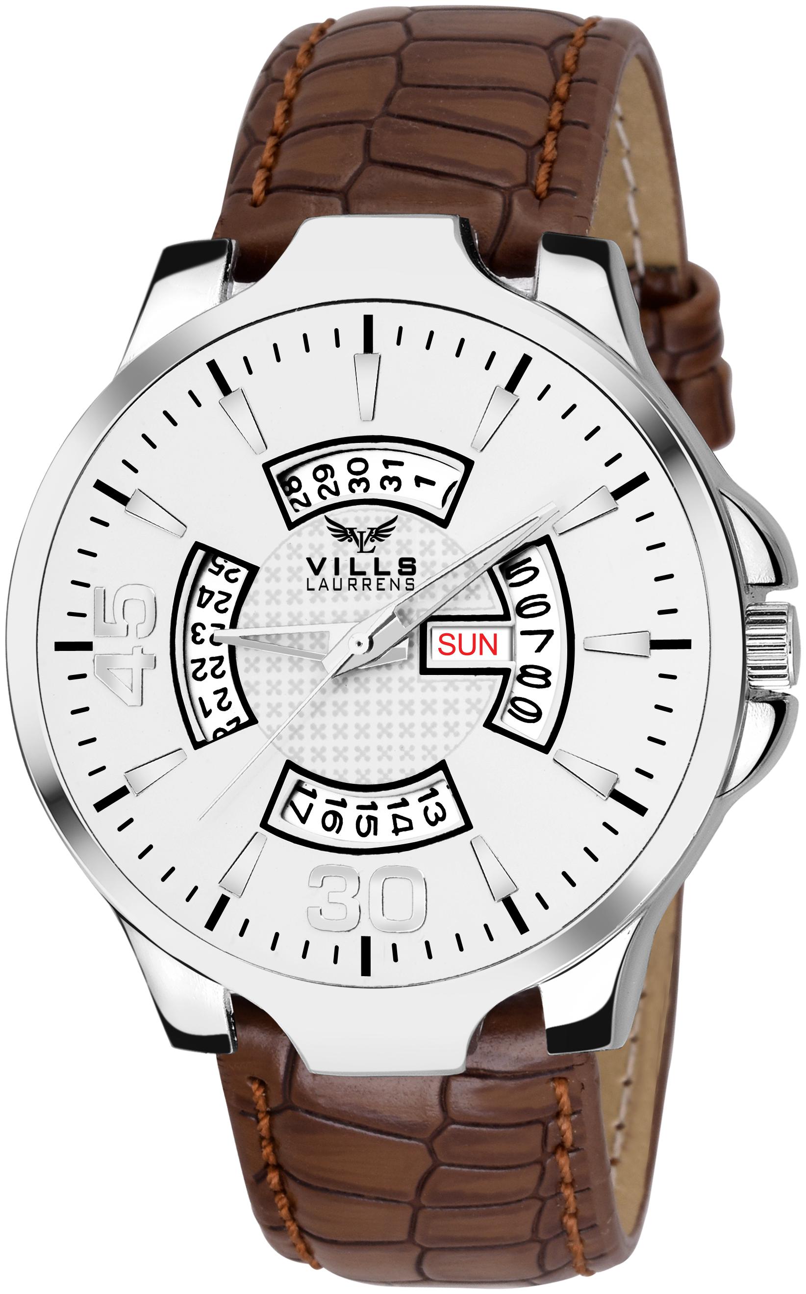 

Vills Laurrens VL-1088 Day and Date Essentials (Brown) Watch for Men and Boys