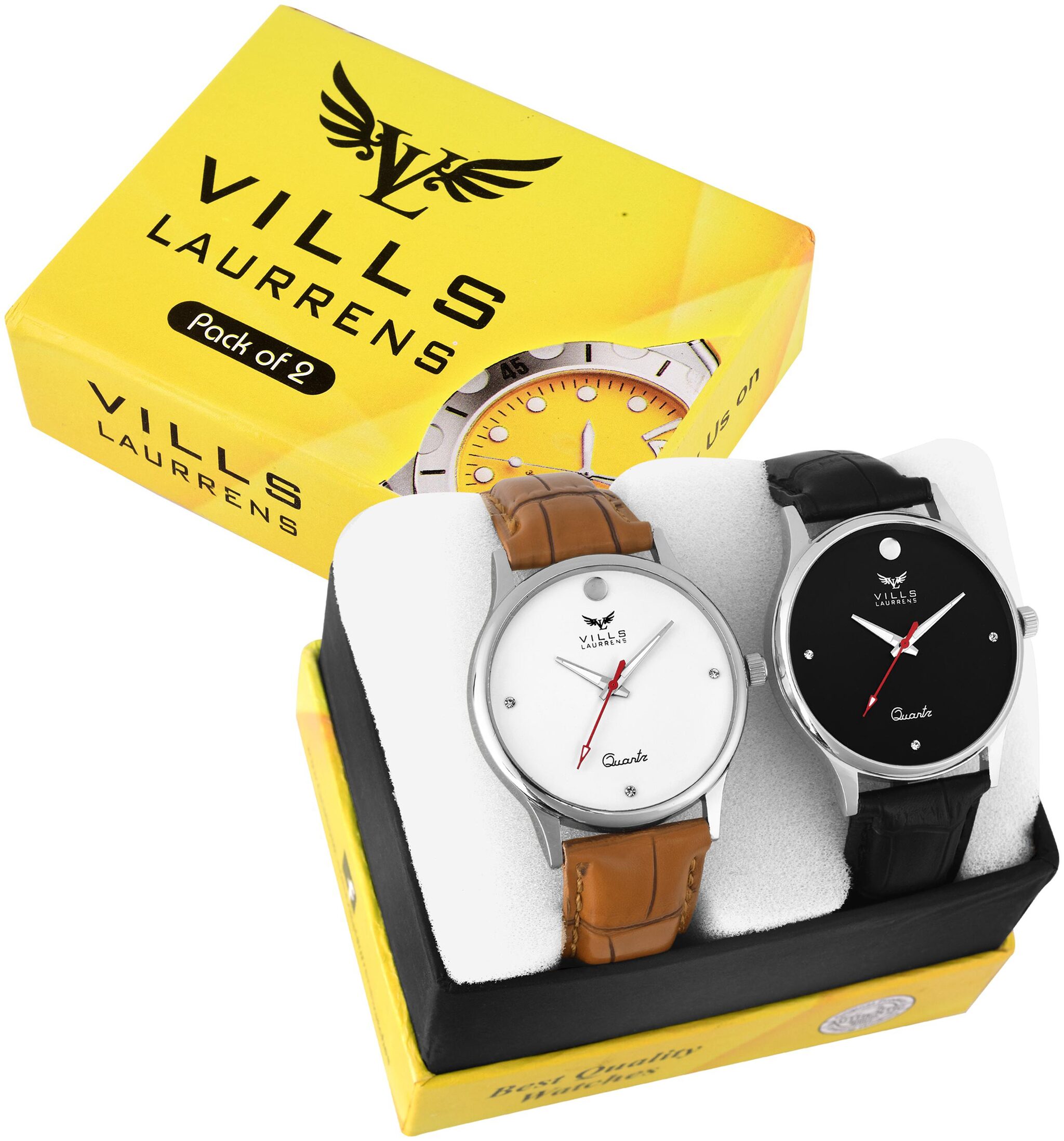 

Vills Laurrens VL-1142 1141 Classy Combo of 2 Multi-Color Movado Watches for Men and Boys