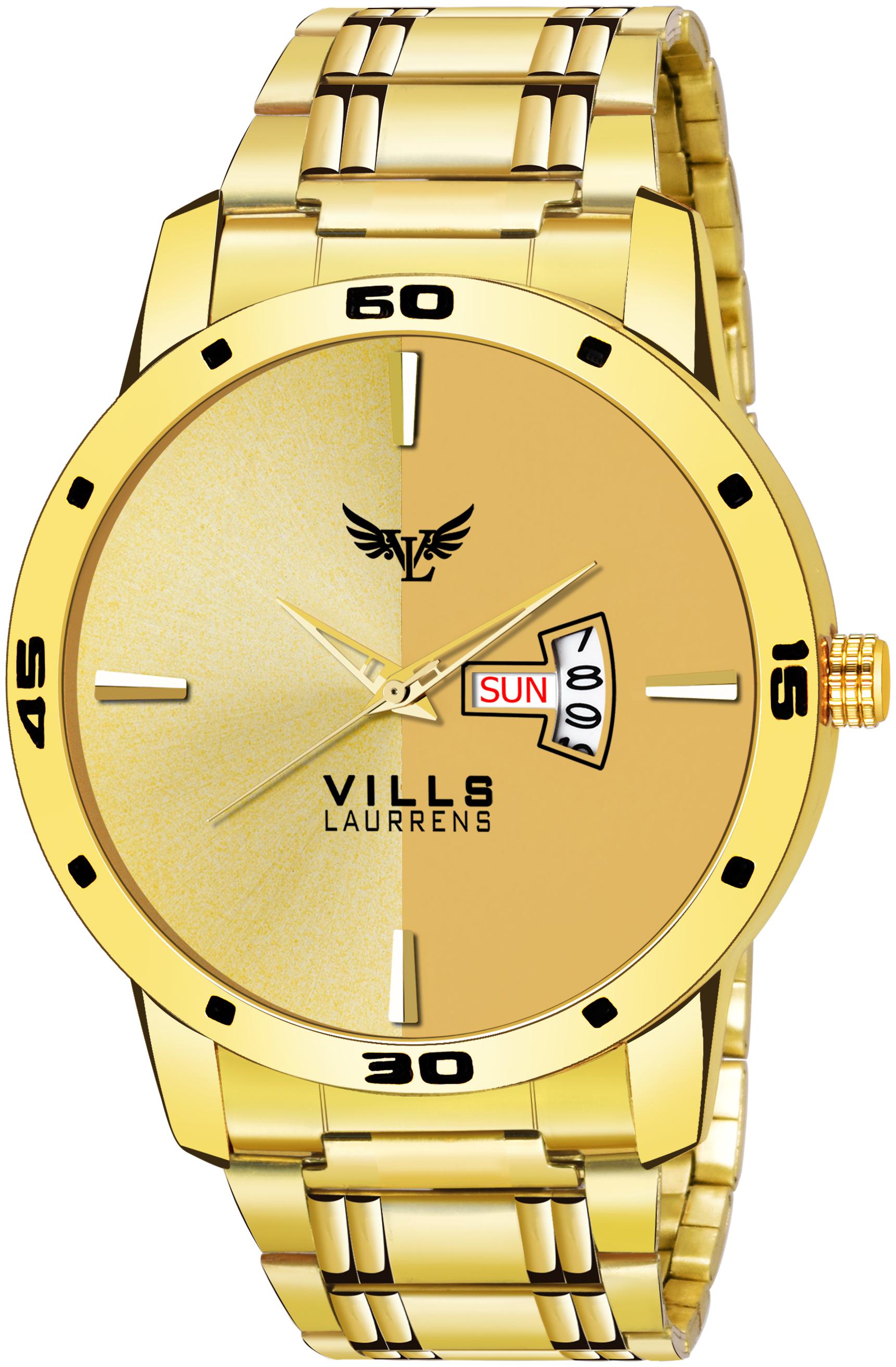 

Vills Laurrens VL-1216 (Gold) High Quality Day and Date Premium Men s and Boy s Watch