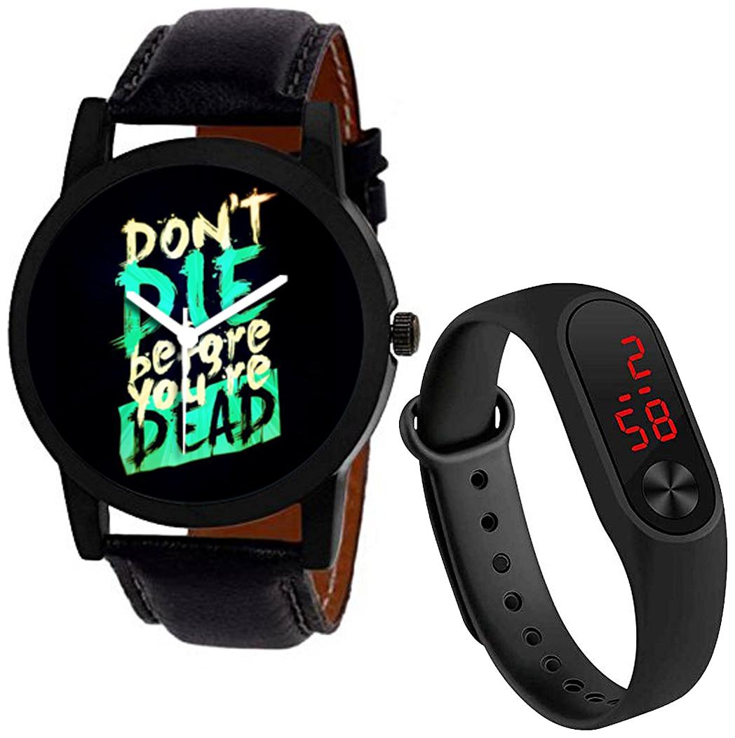 

Wake Wood Analog Watch Graphics Collection with Free LED Watch Band