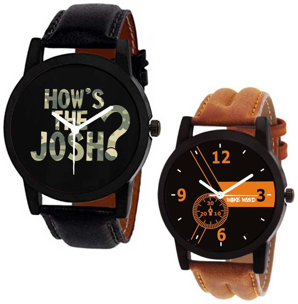 

Wake Wood Analog Watches Combo of 2 Watches