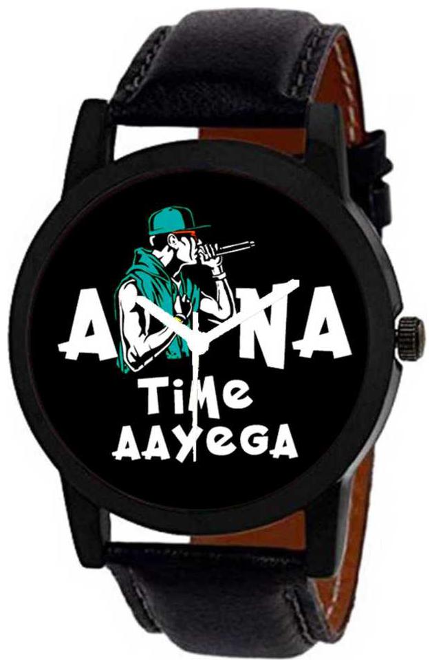 

Wake Wood Apna Time Aayega Graphics Fashion Watch