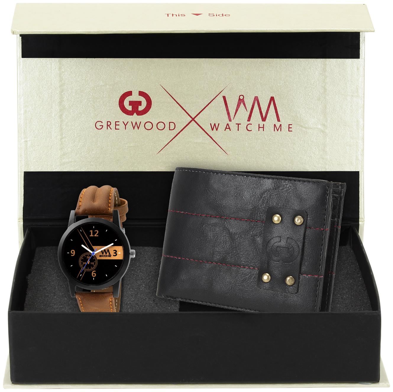 

Watch Me Analog Watch with Free Greywood Men Black Leather Wallet Gift Set WMC-001-GW-011