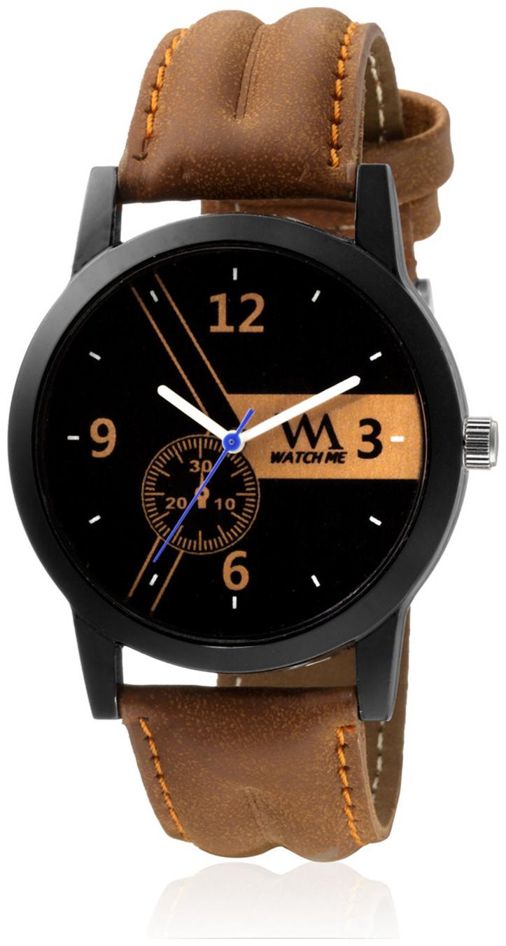 

Watch Me Black Dial Brown Leather Strap Watch for Boys WMC-001