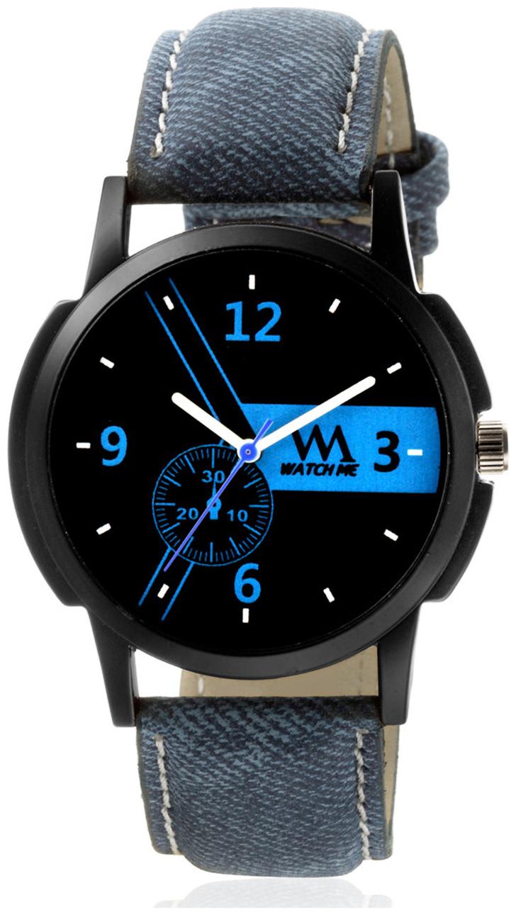 

Watch Me Black Dial Blue Leather Strap Watch for Boys WMC-004