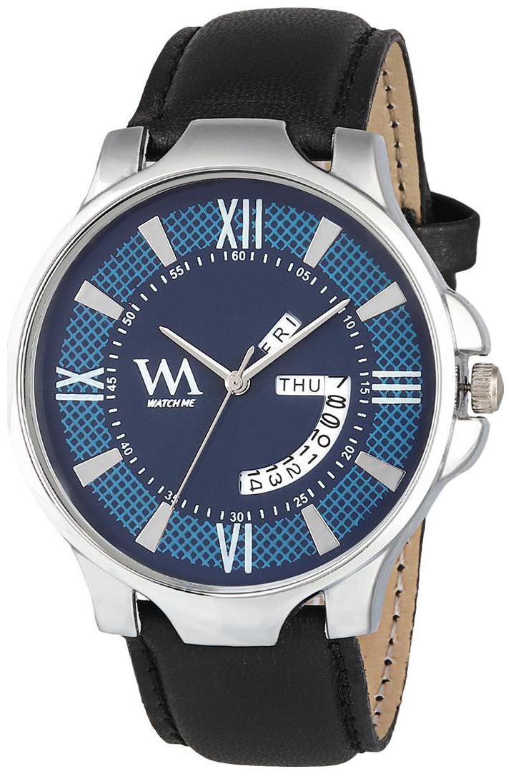 

Watch Me Day Date Series Blue Analog Leather Quartz Watch for Men and Boys with Working Day Date DDWatch Me-001bysWatch Meaeon