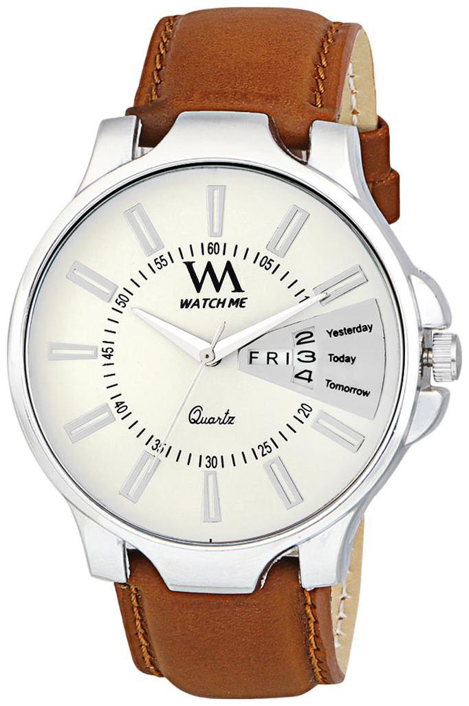 

Watch Me White Dial Brown Leather Strap Premium Branded Limited Edition Day and Date Collection Watch for Men DDWatch Me-053 DDWatch Me-053pop3Watch Meaeon