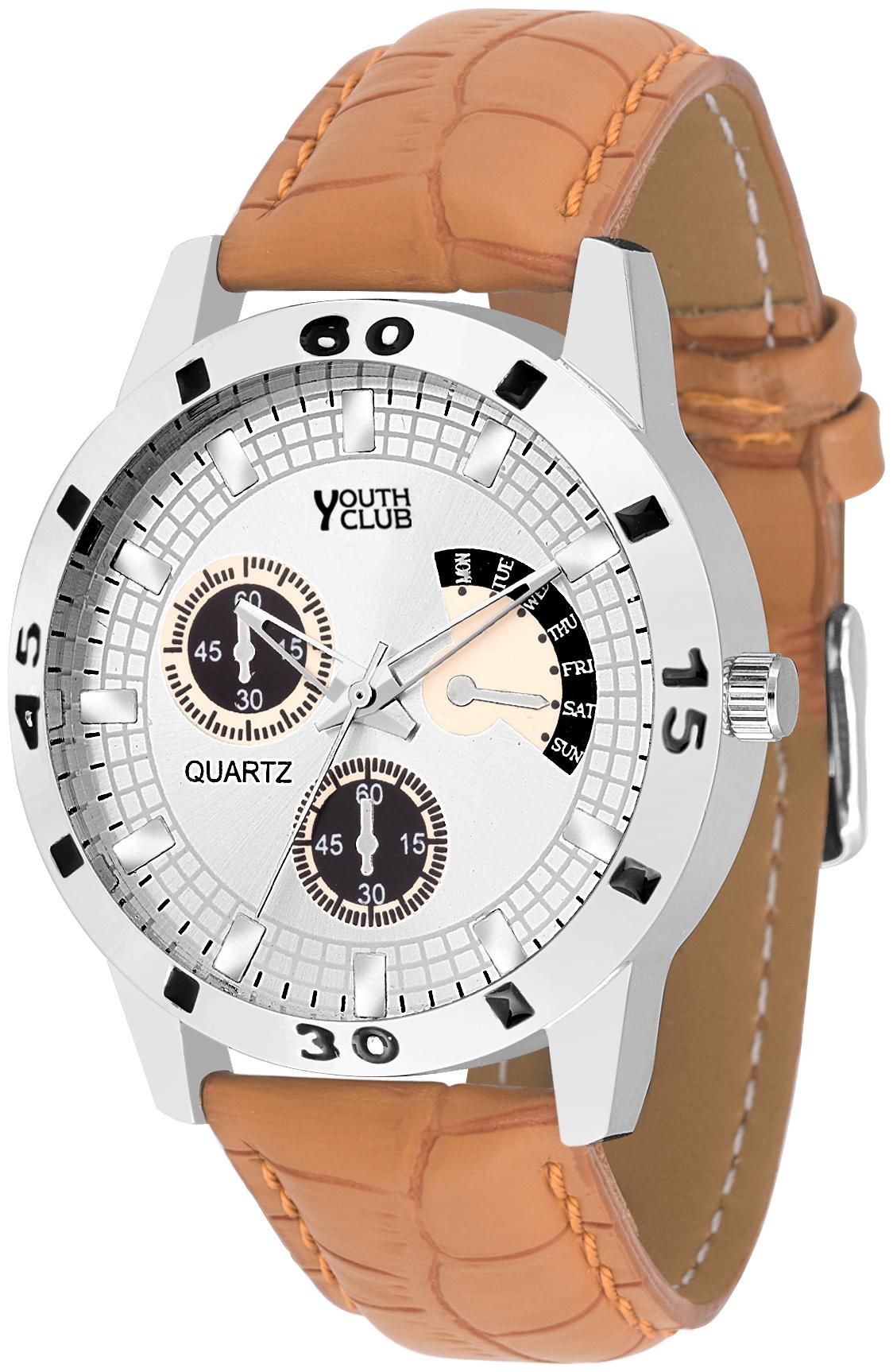 Youth Club YCS 27TAN NEW CHRONO PATTERN ANALOG DIAL Watch For Boys by Shiva Traders