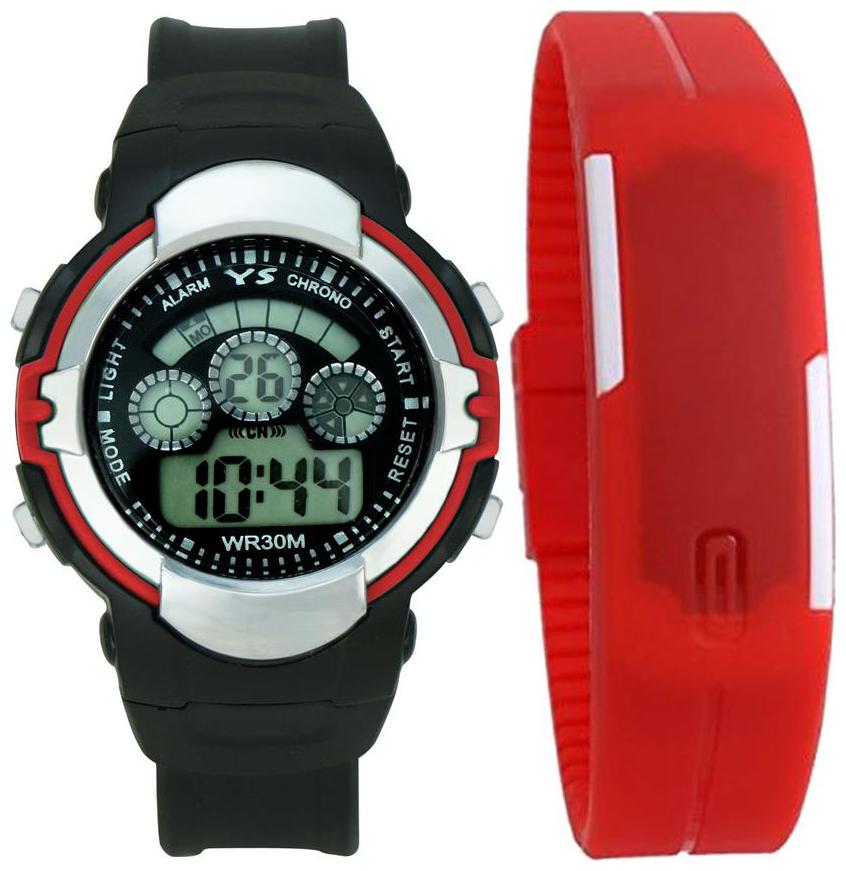 

YS Smart Combo of Digital Watch-rg528 With PU Strap for - Boy s Kid s