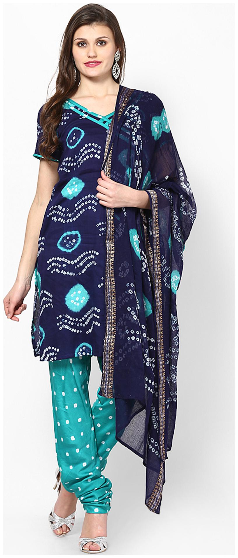 

Rajasthani Sarees Jaipuri Bandhani Cotton Dress Material