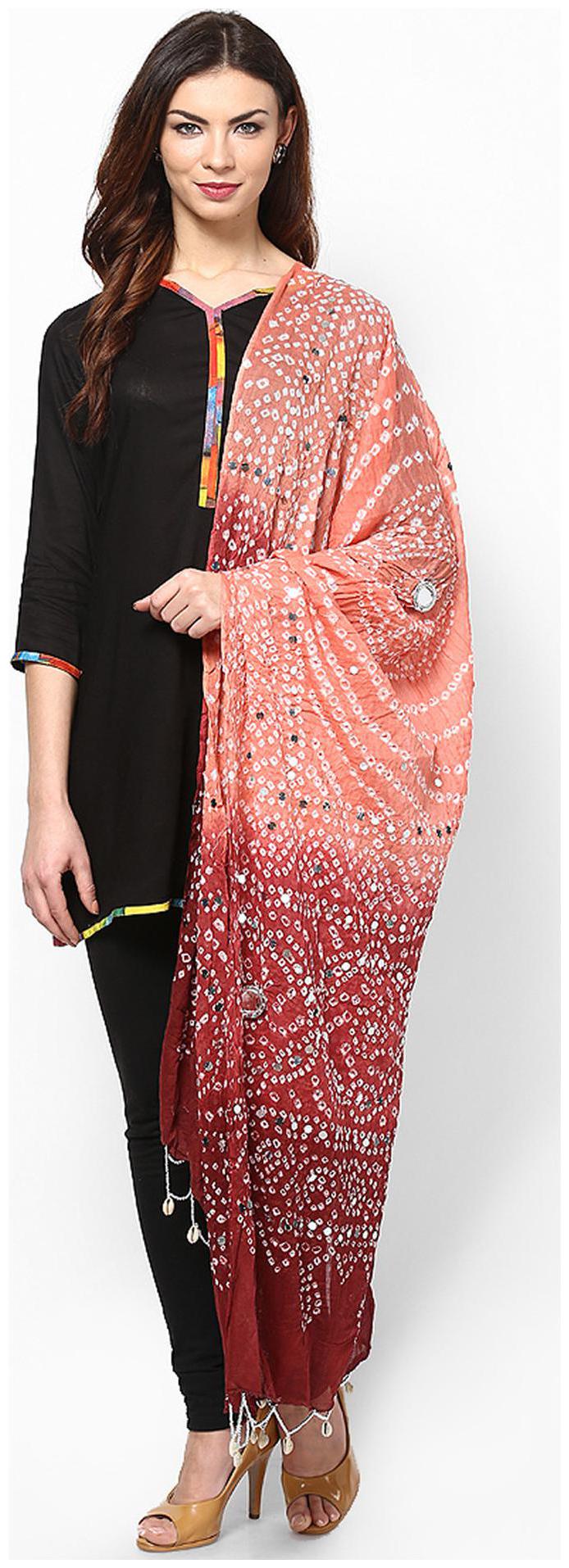 

Rajasthani Sarees Cotton Bandhej Handwork Dupatta
