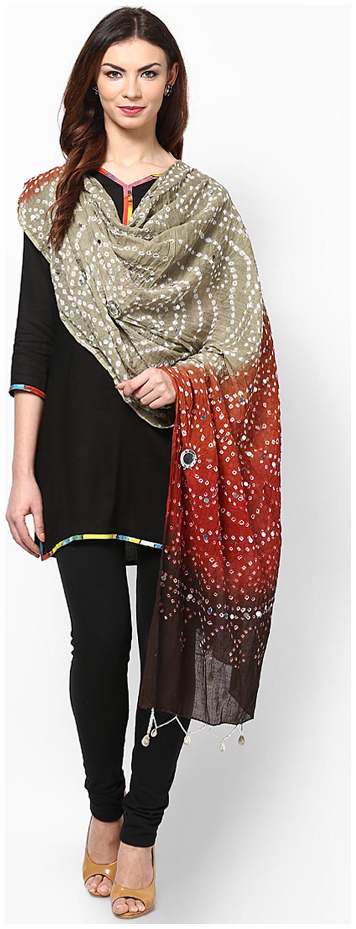 

Rajasthani Sarees Cotton Bandhej Handwork Dupatta