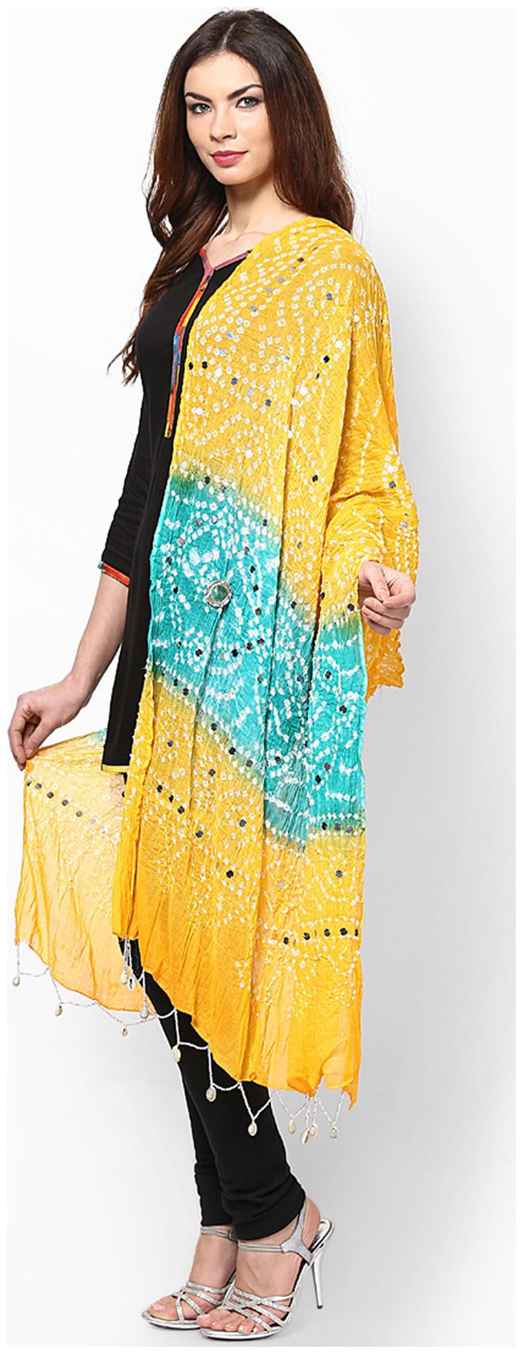 

Rajasthani Sarees Cotton Bandhej Handwork Dupatta