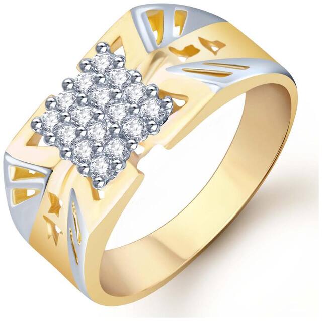 Sukkhi Gold and Rhodium Plated CZ Ring for Men