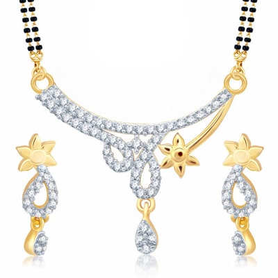 

Sukkhi Moddish Gold and Rhodium Plated Cubic Zirconia Stone Studded Mangalsutra Set for Women