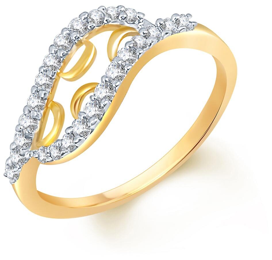 

Sukkhi Glimmery Gold and Rhodium plated CZ Studded Ring for Women