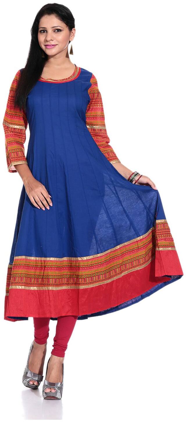 Inara Robes Royal Blue Anarkali Kurta (Size-L)