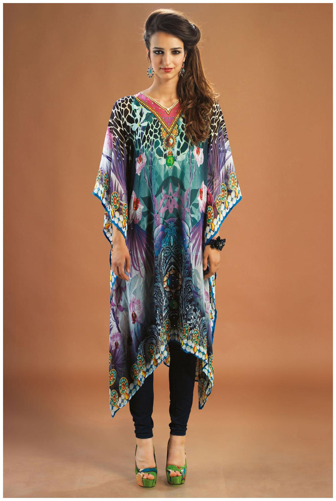 

Admyrin Multi Colour Georgette Digital Printed Kurti (Size-M)