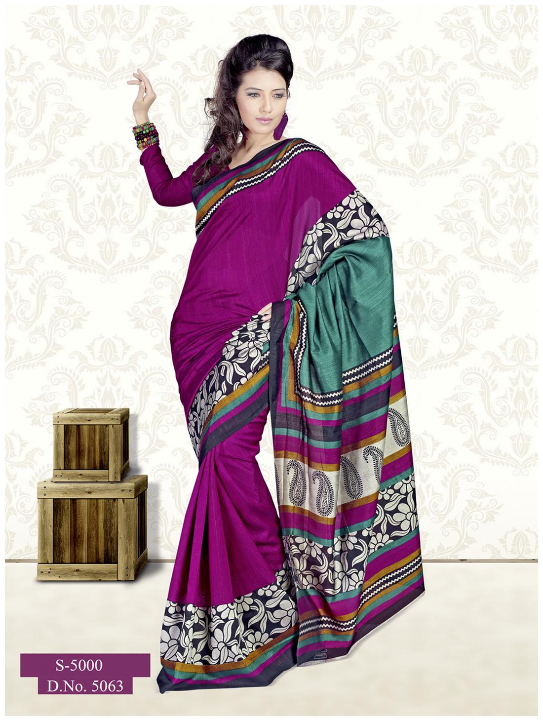 

Sunaina Pink and Green Saree