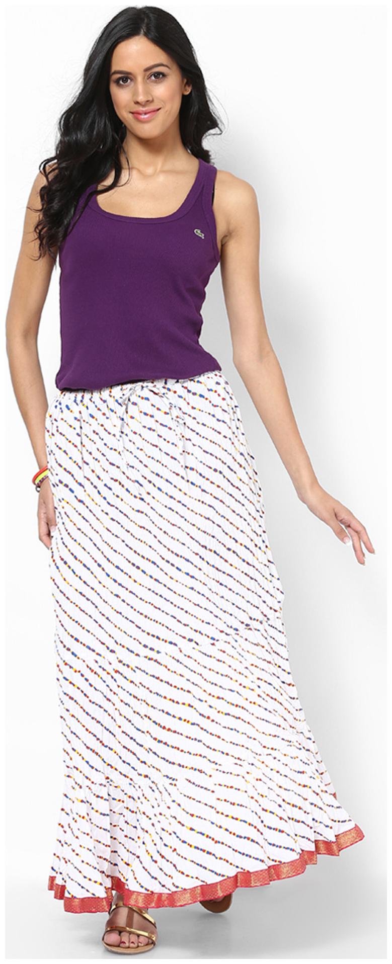 

JABAMA Striped Maxi Skirt - White