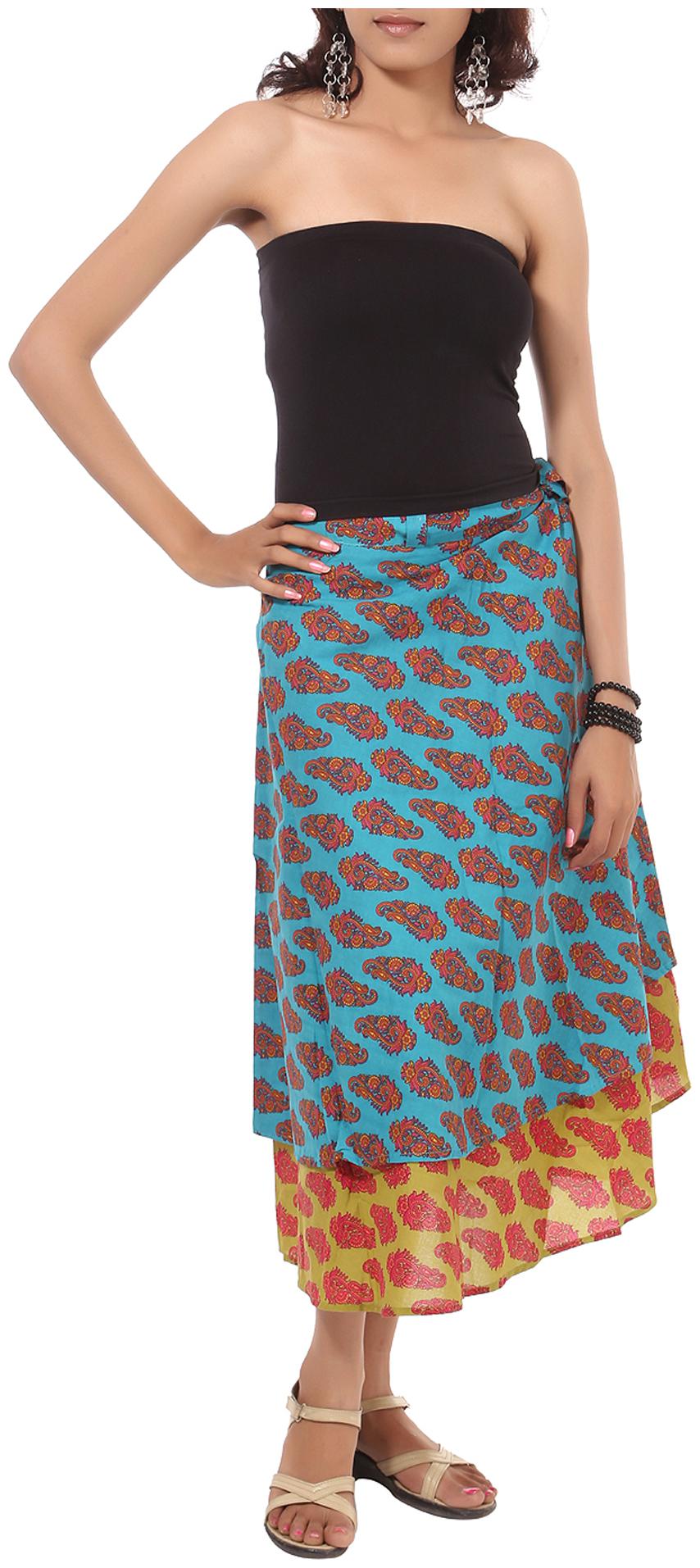 

Rajrang Printed Skirt - Green